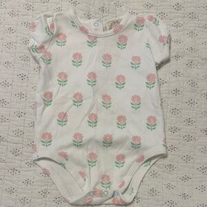 The Beaufort Bonnet Company White One-Piece with Pink Floral Print